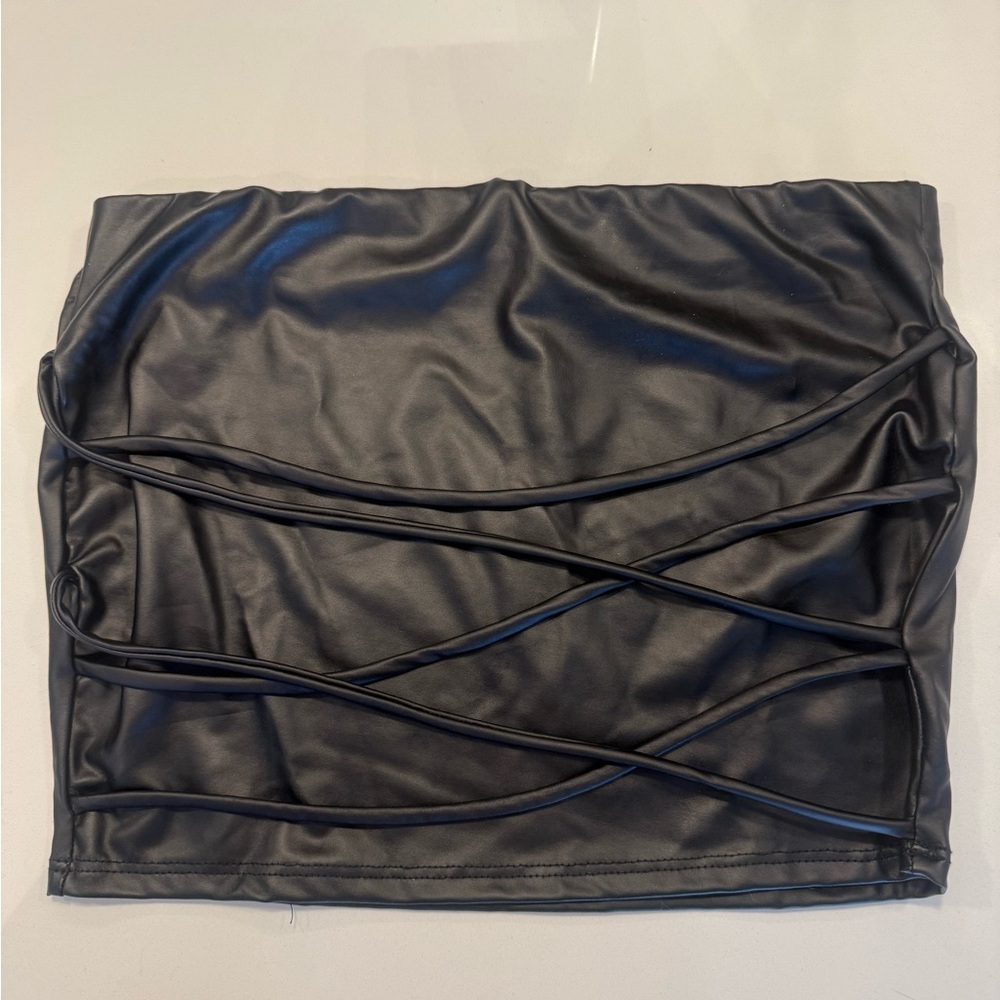 Fashion Nova Black Faux Leather Pencil Skirt
